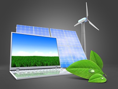 利用太阳能和风能的3d电脑图片下载