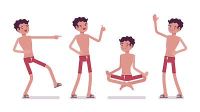 年轻人穿着夏日沙滩装，开心又轻松图片下载