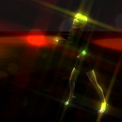 一个跳舞的女孩的3D插图图片下载