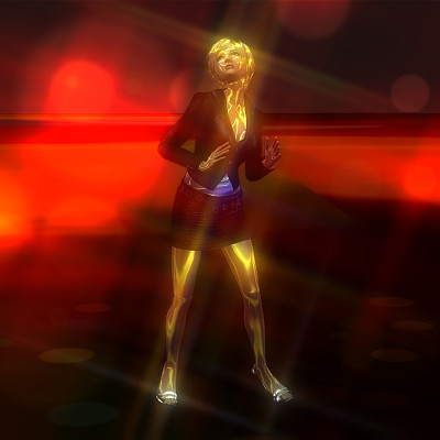 一个跳舞的女孩的3D插图图片下载