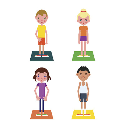 准备开始上体育课的一组学生图片下载