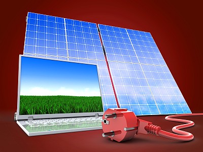 带有太阳能电池板的3d电脑图片下载