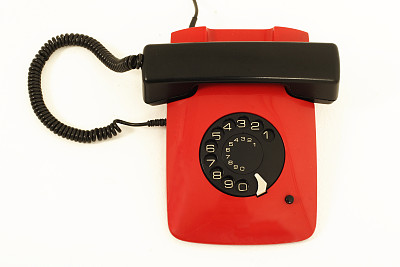 红色的复古电话图片下载