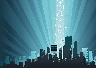 城市景观和魔术现象图片下载