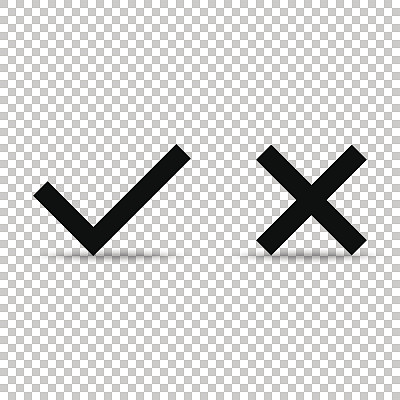 隔离背景上的对勾图标矢量图黑色插画图片下载