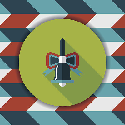 圣诞铃铛与长影子的图标，eps10图片下载