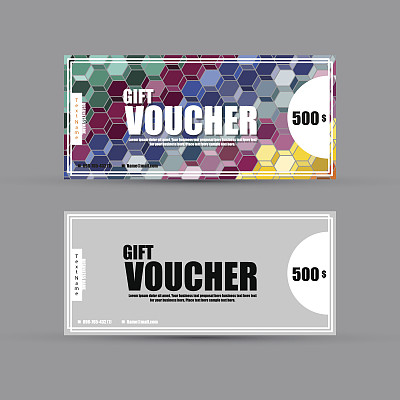 礼品券模板彩色图案图片下载