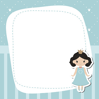 贺卡上有美丽的公主。图片下载