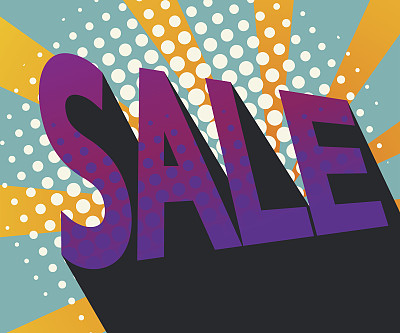 抽象销售漫画书，波普艺术背景素材图片