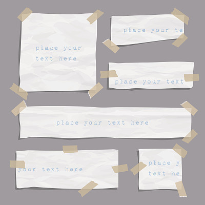 用胶带撕成不同大小的纸片图片下载