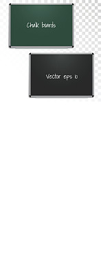 绿色和黑色空粉笔板在金属框架。学校属性。水平的观点。孤立在白色背景上。元素用于演示文稿。矢量插图。图片下载