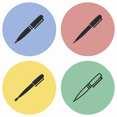 笔的图标集。图片下载