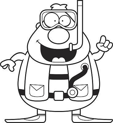 卡通水肺潜水员创意图片下载