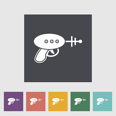 枪玩具平面图标图片下载