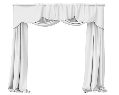 白色的窗帘孤立图片下载