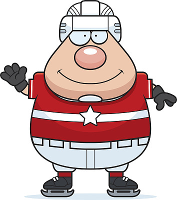 挥舞的卡通曲棍球运动员图片下载