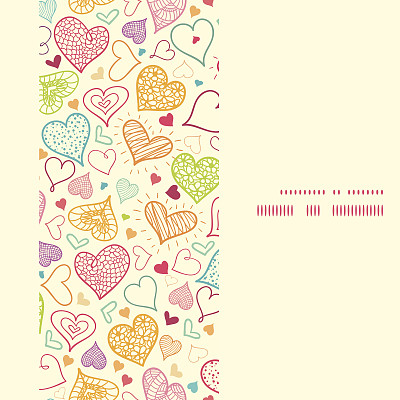 矢量涂鸦心形剪影图案框架图片下载