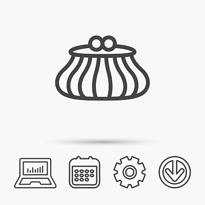 复古钱包图标：现金袋标志图片下载