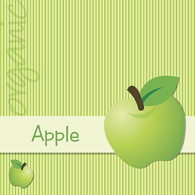 明亮的有机绿色苹果卡片矢量格式。图片下载