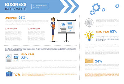 商业信息图设置与复制空间的演示会议研讨会概念图片下载