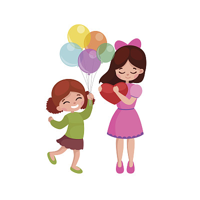 矢量插画儿童玩，贺卡快乐儿童节背景图片下载