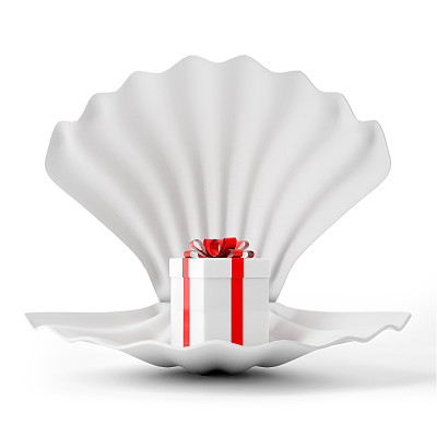 3d白色外壳与白色礼盒隔离图片下载