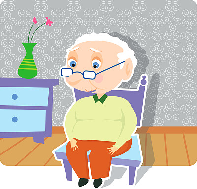 老人独自坐在椅子上图片下载