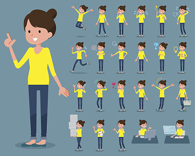 平头发髻妈妈图片下载