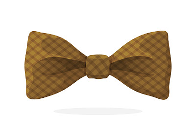 格子复古蝴蝶结棕色颜色图片下载