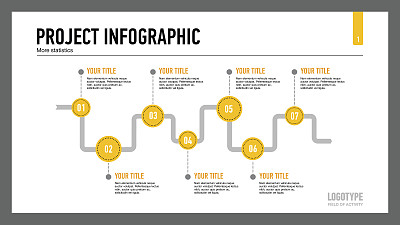 七步图幻灯片模板图片下载