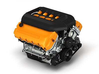 汽车引擎。3 d演示。图片下载