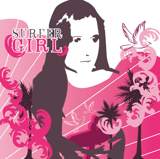 冲浪的女孩图片下载