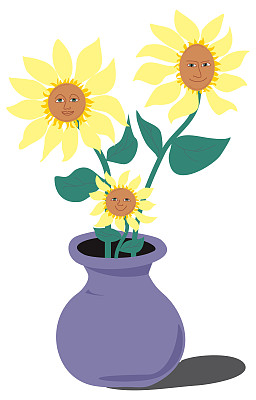 花瓶里的一家人图片下载