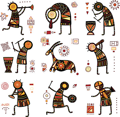 9背景与非洲民族模式图片下载