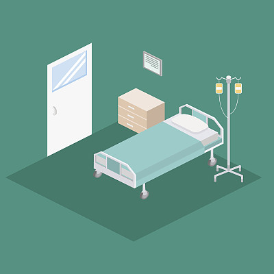 等距医院设计室内矢量插图图片下载