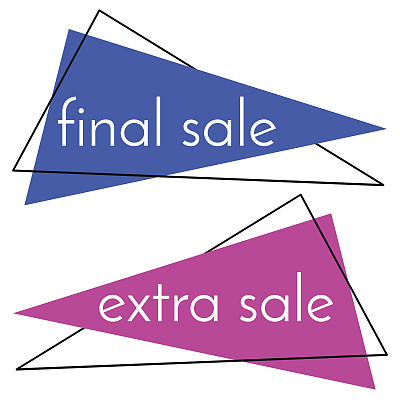 最后的销售蓝色横幅和额外的销售粉红色横幅在白色的背景。图片下载