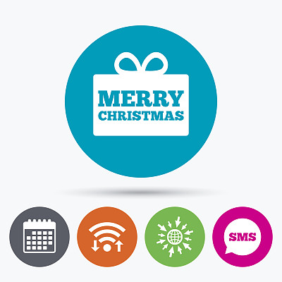 圣诞快乐礼物标志图标。现在的象征。图片下载