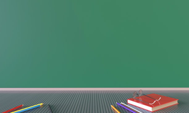 书和眼镜和彩色铅笔的墙壁背景图片下载