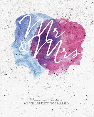 婚礼邀请函先生和夫人图片下载