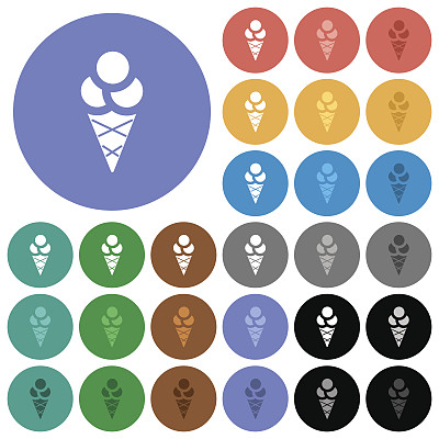 冰淇淋圆扁多色图标图片下载