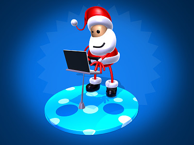 圣诞老人冲浪图片下载