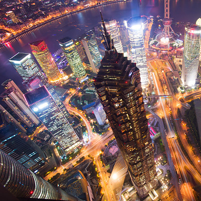 夜晚俯瞰上海图片下载