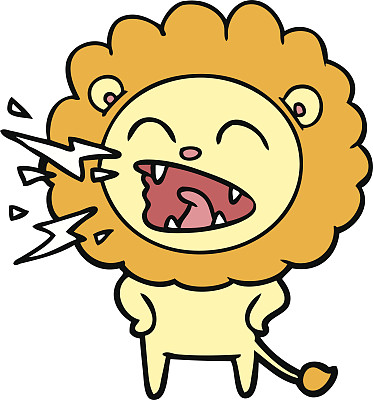 卡通吼叫的狮子图片下载