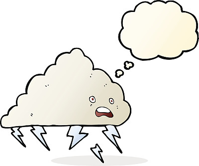 卡通雷云与思想泡泡图片下载