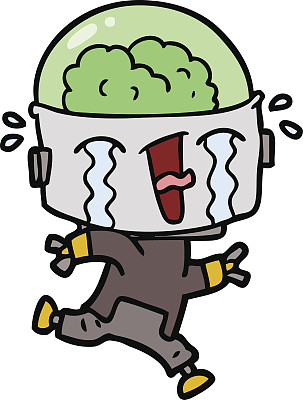 卡通哭机器人跑图片下载