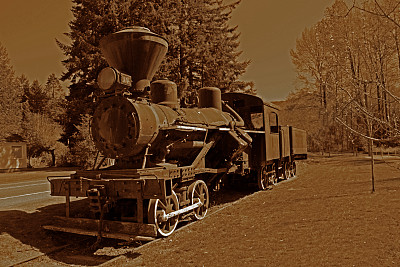 火车在深褐色图片下载