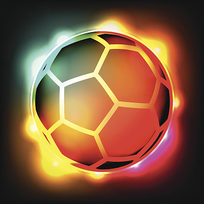 矢量足球足球彩色灯光插图素材图片
