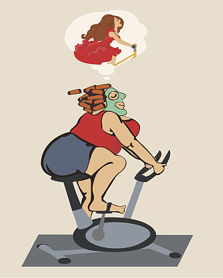 胖女孩梦想拥有美丽的身材图片下载