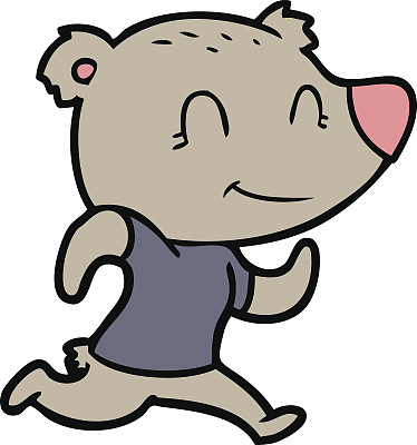 健康奔跑的熊卡通图片下载