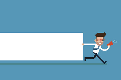 持有空白票据的商人。图片下载